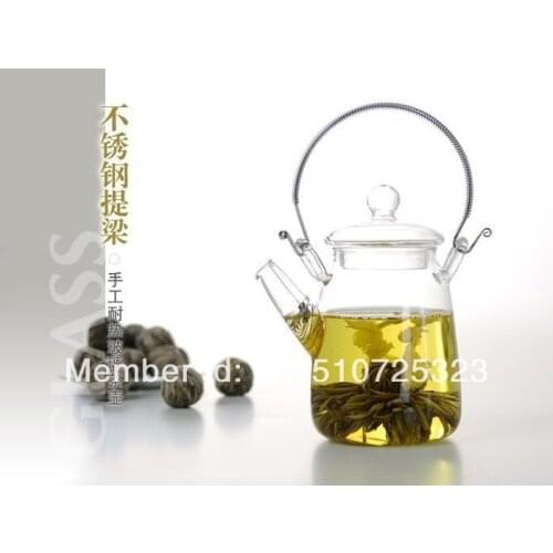 1pc new arrival high temperature heat resistant glass flower teapot 300ml g0002