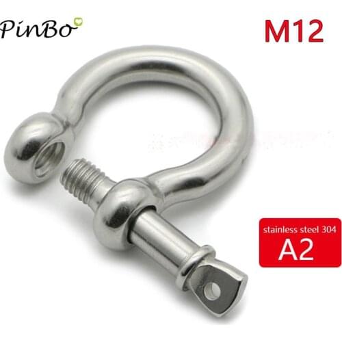 1pcs m12 STAINLESS STEEL 304 BOAT SCREW-PIN ANCHOR BOW SHACKLE