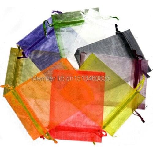 100pcs/lot 7*9cm organza gift bags&pouch, accessories packing, jewelry bag, Various colors, wholesale