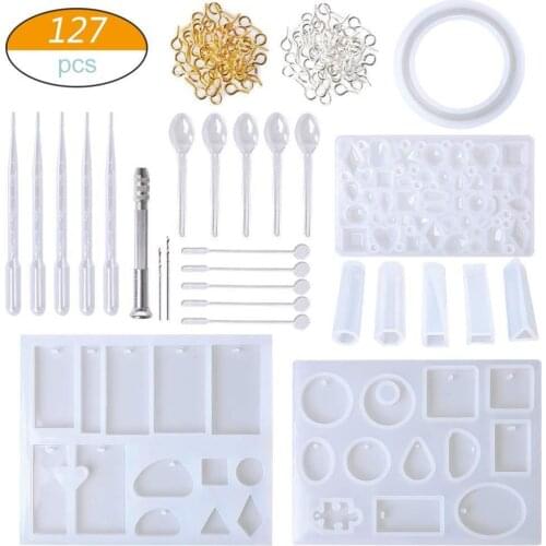127 Sets of Pendant Ornaments Mirror Dripping Mould Accessories Set Bracelet Silicone Mould