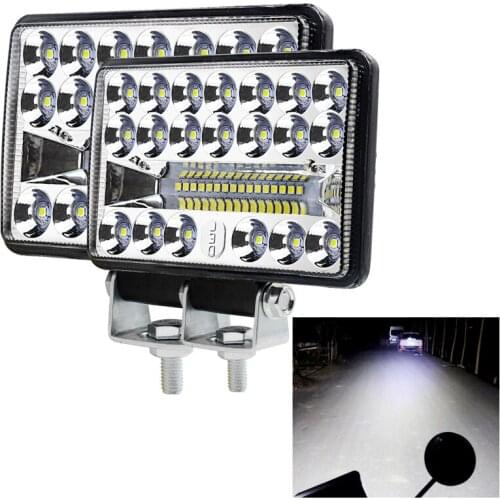 2Pcs Car Led Work Light 60W Highlight Off-road Vehicle Roof Searchlight Maintenance Auxiliary Light 12-80V Waterproof Light Bar