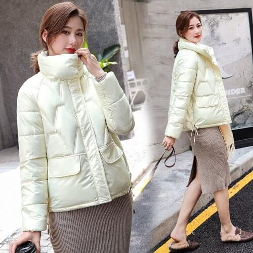 2021Women Winter Coat Jacket Warm Down Cotton Parkas Fashion Stand-up Collar Parkas Female Thick Warm Cotton Padded Jacket C
