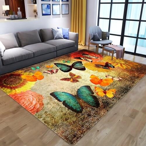 3D print carpet butterfly flower arer rugs for living room bedroom home decorative carpet hallway kids room kitchen floor mats