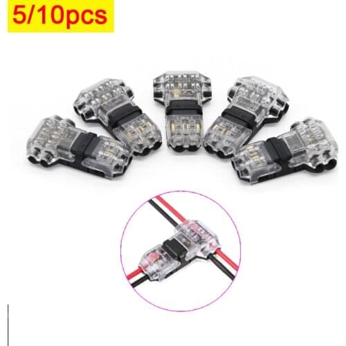 5/10 Pcs Two-wire Pluggable Terminal Fast Crimping Terminal Welding-free Screw-free Suitable for LED Light Bar