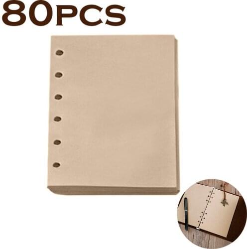 80 Sheets Notebook Refill Inner A6 Paper Pages Vintage Retro Colors Kraft Paper Notepad Escolar Papelaria Stationery Notebooks