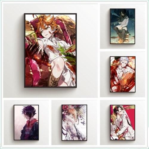 WTQ Canvas Painting Anime Posters The Promised Neverland Emma Norman Ray Wall Decor Poster Wall Art Picture Room Decor Home Deco