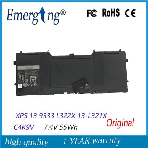 7.4V 55Wh New Original Laptop Battery for DELL XPS 13 9333 L322X 13-L321X C4K9V L221x 9Q33
