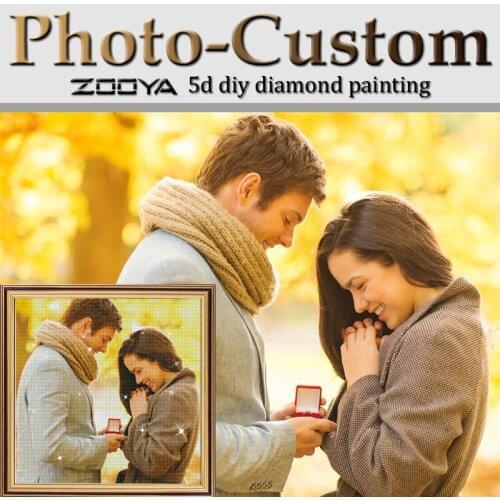 ZOOYA Photo Custom Diamond Painting 5D DIY Picture of Rhinestones Diamond Embroidery 3D Cross Stitch Home Wedding Decoration AZ5
