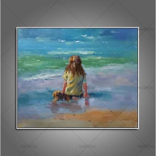 No frame handpainted oil painting on canvas home decoration modern sea Landscape oil painting for living room christmas gift