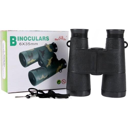 Small childrens camouflage black binocular toy telescope foldable plastic portable ordinary telescope 6*35