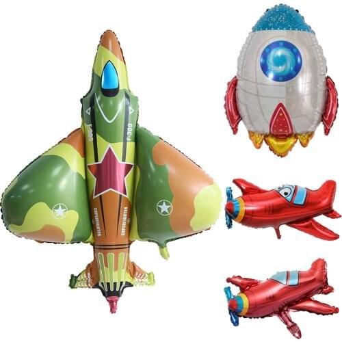 Large Rocket And Airplane Foil Balloon Decoration Birthday Party Helium Balloons Kids Toy Gifts Globos