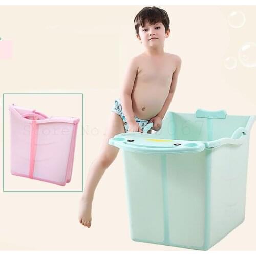 Childrens Folding Bath Bucket Increased Bath Bucket Infant Bath Can Sit And Lie Neonatal Baby Bath Thermal Preservation