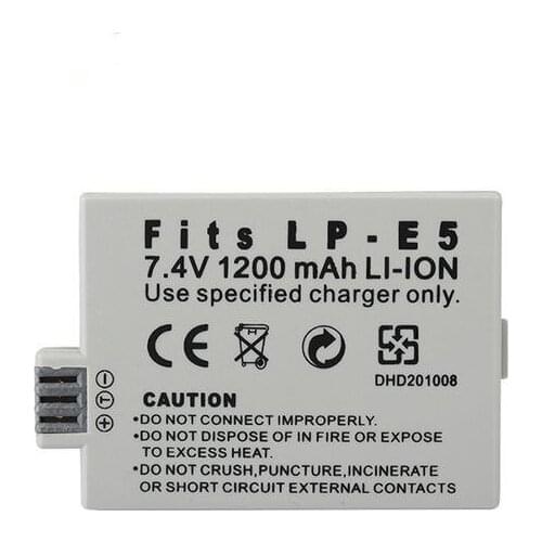 Dinto 1pc 1200mAh 7.4V Camera Battery LP-E5 LPE5 Rechargeable LP E5 Digital Li-ion Batteries for Canon EOS