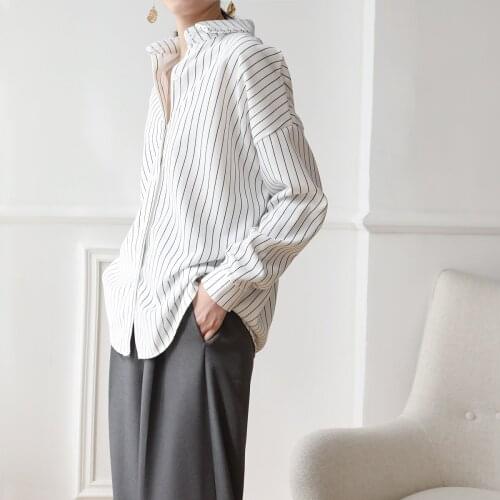 HziriP Fashion Oversize Hot Striped Femme Plus Size 2021 Minimalist Streetwear High Quality Women New Chic Office Lady Shirts