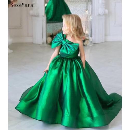 Emerald Green Girls Birthday Dress Children Party Prom Gown Little Princess Birthday Party Dress