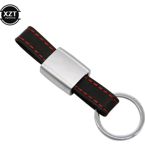 Leather Black Red Car Keychain Keyring Key Chain Key Ring Holder For Audi Sline RS VW R AMG M sport