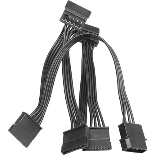 HOT-10 Pcs 4Pin IDE to 5-Port Power Supply Cable 4Pin Molex to Multi SATA Port Power Cord for Hard Drive HDD SSD PC