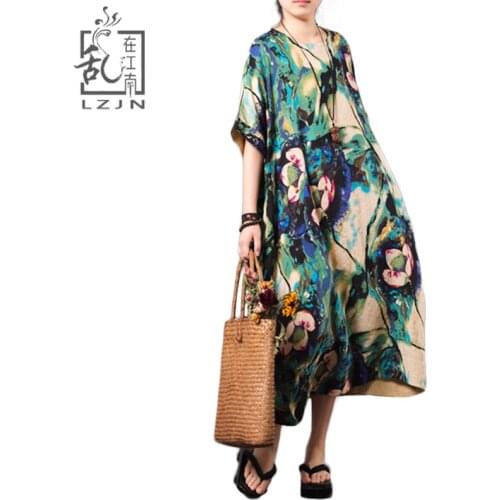 Летние платья миди LZJN China At AliExpress