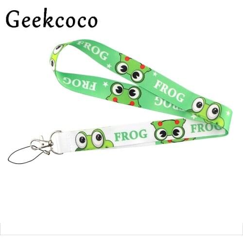 Cartoon kawaii frog Multi-function Lanyard Mobile Phone Key Card Identification Straps USB Badges Holder Hanging rope J0638