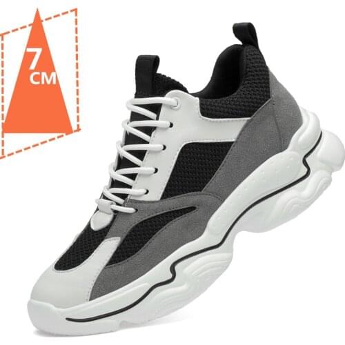 Shoes Men Heightening Shoes Elevator Shoes Increasing Height Shoes Men High Heels 7- 8CM Higher Sneakers Sport Tall Man