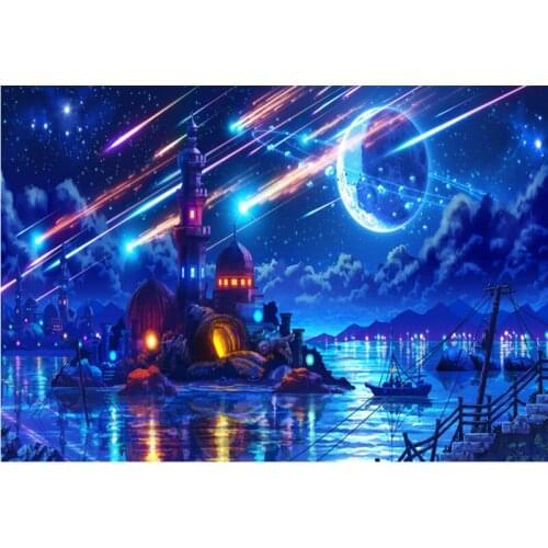 5D Diamond Painting Kits Cartoon Colorful House Tree Full Round Rhinestone DIY Mosaic Cross Stitch Picture Embroidery Home Decor