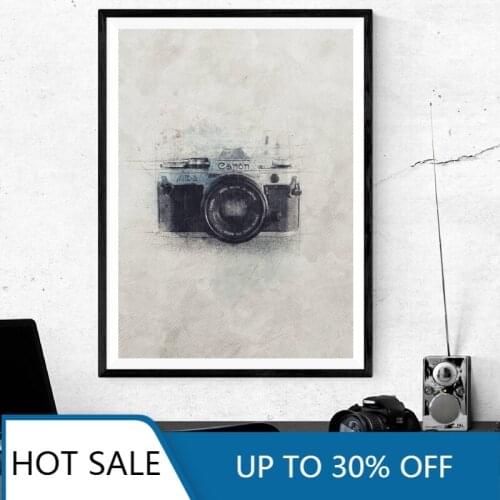 Camera Wall Art Canvas Painting Posters Prints Photographer Gift Vintage Hand Photography Studio Wall Decor Home Decoration