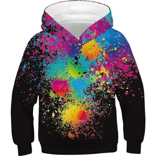New Blooming Digital Print Sweatshirts Boys Girls Sports Casual Long Sleeve Tracksuit Hooded Children Pullover Tops Kids Clothes
