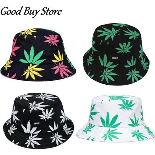 Maple Leaf Bucket Hat Hip Hop Fisherman Panama Hats Men Women Summer Casual Sun Caps Fashion Printing Snapback Wide Brim Cap