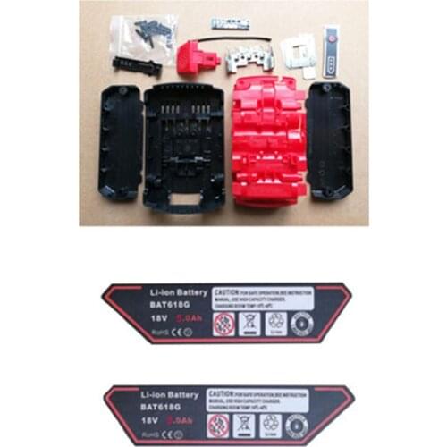 Battery Plastic Case Housing LED PCB Circuit Board Tag Sticker Kit for Bosch 18V BAT618G Li-ion Battery Repair Parts