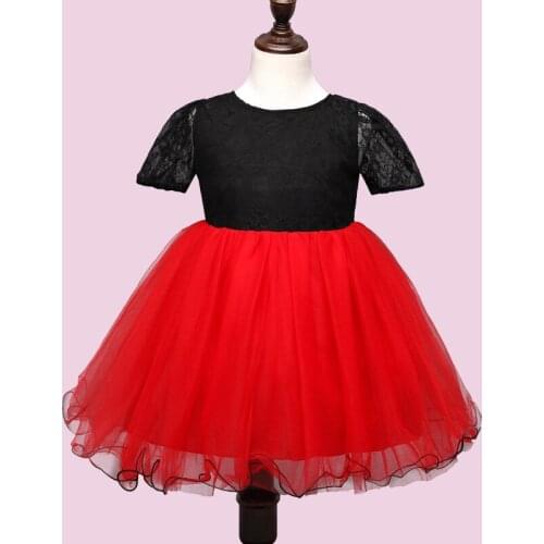 Dress for Girls 7 To 8 Baby Girl Summer Baptism Clothes Su Red Lace Ball Gown Dress for Girls Birthday Prom Dress