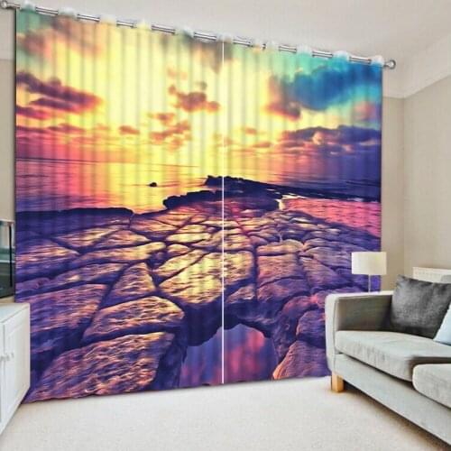 Custom 3d window curtains for living room luxurious Sunset curtains kitchen home goods curtains blackout roman curtains