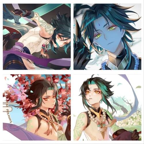 WTQ Retro Poster Cartoon Poster Genshin Impact Canvas Painting Anime Posters Wall Art Wall Decor Poster Picture Home Decor