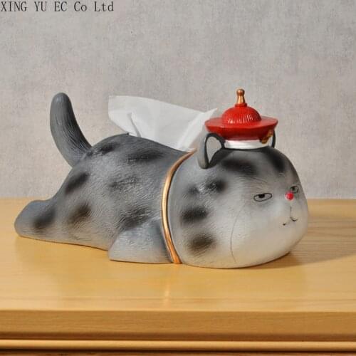 Tissue Box Cute Animal Chinese Home Living Room Table Decoration Storage Box High-end Light Luxury Home Drawer Box Decoration