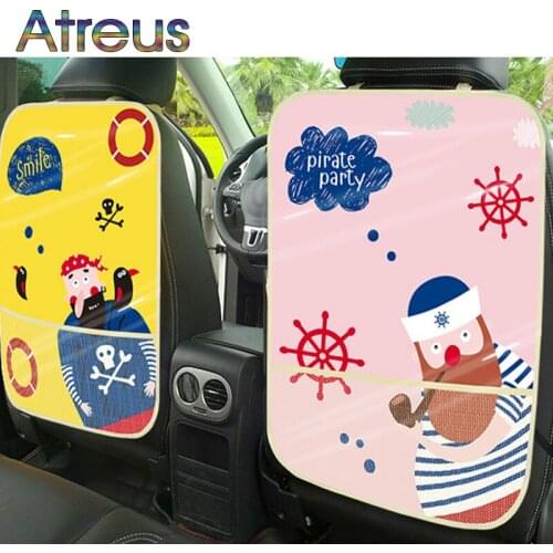 Cartoon Car Seat Back Kids Anti Kick Mat Protector Cover For Volkswagen Polo 6r Golf GTI Caddy Passat B8 B7 B6 B5 Jetta Tiguan