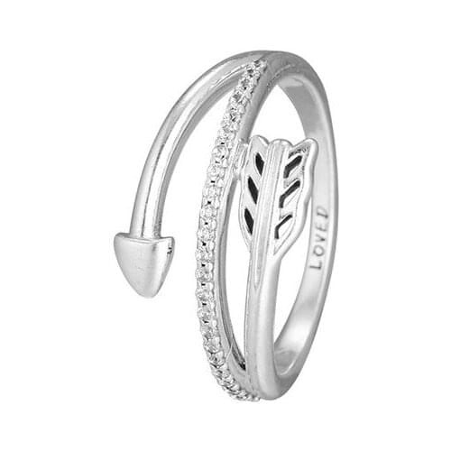 Sparkling Arrow Ring Sterling Silver Jewelry Female Rings for Women Clear CZ Fashion Silver Rings Jewelry Valentines Day Gifts