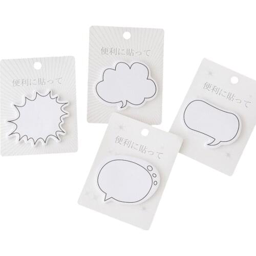 1pack/lot White Simple Japanese Dialogue Box Series Notes N times Sticky Note Memo Pad Bookmark School Office Supply