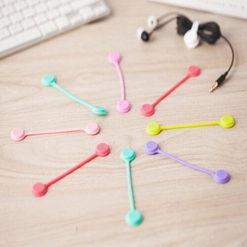 1pcs Multi-purpose Magnet Earphone Cord Winder Cable Organizer Clips Random Color VDX99