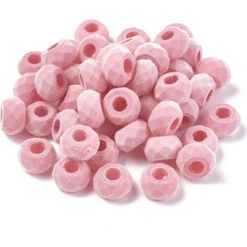 10pcs High Quality Flocky Faceted Acrylic Large Hole Beads for jewelry making DIY Accessories,13.8x8mm, Hole: 5.6mm