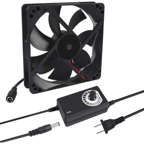 120mm x 25mm 110V 220V AC Powered Cooling Fan with Speed Controller 3V to 12V, 1225 AC 115V 120V 220V 240V for Cooling