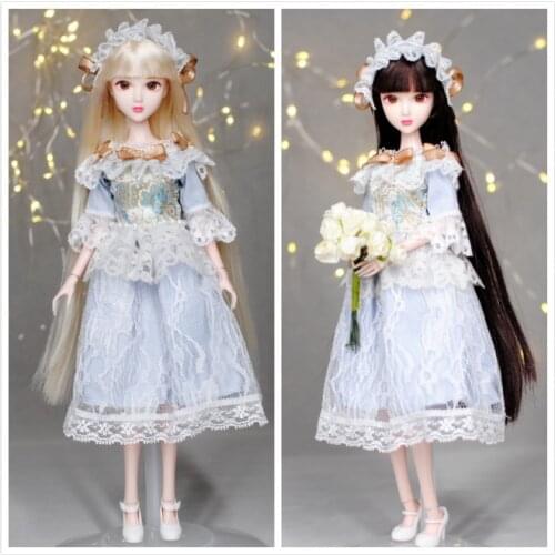28cm painted makeup Plastic girl doll jointed movable body doll