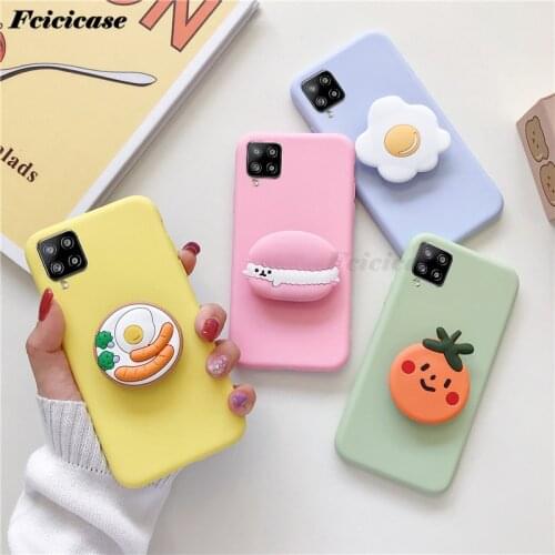 3D Cute Cartoon Stand Silicone Case For Samsung A42 5G SM-A426B Phone Holder Cover For Samsung Galaxy A42 5G 6.6INCH