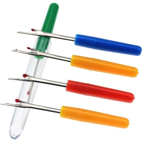 4Pcs/Set Plastic Handle Craft Thread Cutter Seam Ripper Stitch Unpicker Sewing Tool Cross-Stitch Sewing Thread Remover