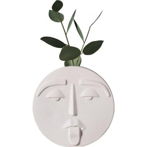 50% Hot sale Human Face Expression Plants Pot Vase Planter Home Office Desktop Decor Gift