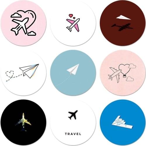 58mm cartoon lovely air plane Icons Pins Badge Decoration Brooches Metal Badges For Clothes Backpack Decoration