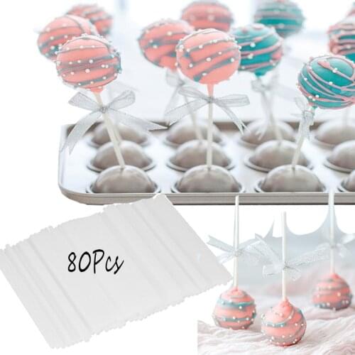 80PCS PAPER CAKE POP LOLLIPOP STICKS OVEN SAFE FOR HARD CANDY BISCUITS CRAFTS W8
