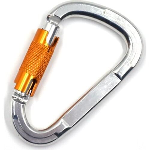 Aviation Aluminum Carabiner Automatic Locking 25KN Rock Climbing D-Shape Buckle for Yoga Hammock Camping Hiking Outdoor Sports