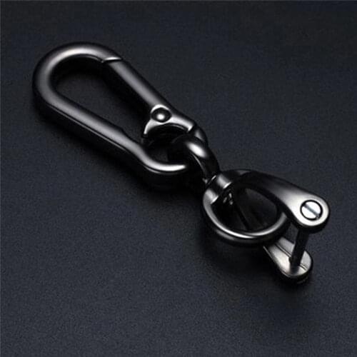 High-Grade metal Car KeyChain 360 Degree D Shape Rotating Horseshoe Buckle Jewelry Key Rings Holder Genuine Bag Pendant