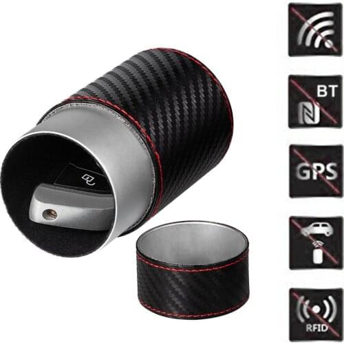 Key Fob Faraday Bag Leather Anti Theft Faraday Box Anti-Hacking Anti-Theft Pouch Faraday Cage Protector Car RFID Signal Blocking