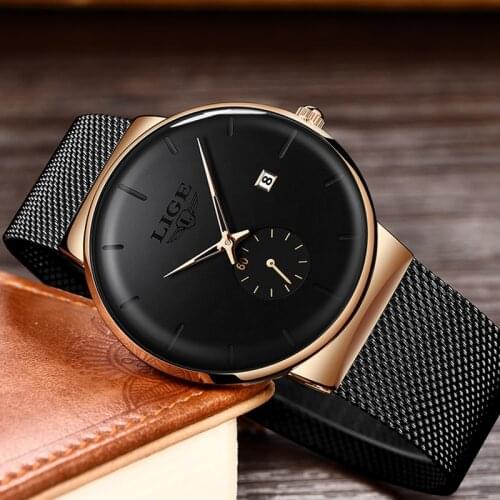 LIGE Fashion Watches Casual Waterproof Quartz Clock Mens Watches Top Brand Luxury Ultra-Thin Date Sports Watch Relogio Masculino