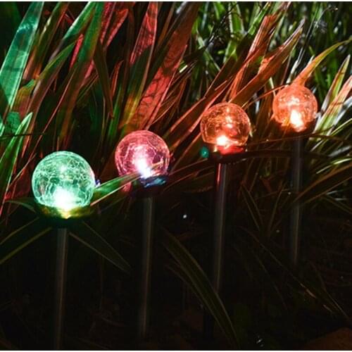 Colorful LED Solar Crack Ball Light Waterproof Courtyard Lawn Decorative Lamp Energy Saving Street Lighting Decoration